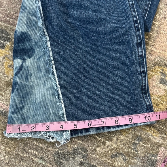 Vintage Lee Riders Women's Patchwork Tie Dye Boho High Rise Flare Jeans - Picture 10 of 10